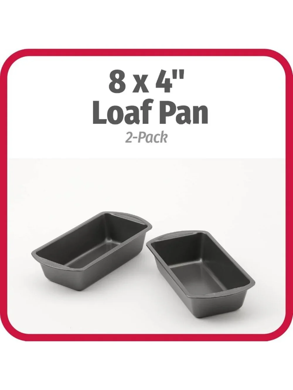 Heavy-Duty Nonstick Loaf Pans Set of 2 - 8x4 Inch Bakeware for Meatloaf, Breads